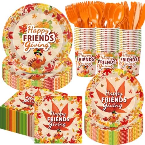 Funnymoom Thanksgiving Party Supplies for 50 Guests Fall Autumn Plates by Funnymoom