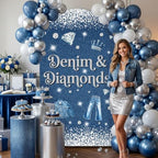 Serencatcher 7.2ft Denim & Diamonds Arch Backdrop Cover Arch Covers - Image 5