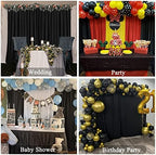 10ft x 10ft Black Backdrop Curtain for Parties Black Wrinkle Free Backdrop Drapes Panels for Birthday Party Wedding Photo Photography Polyester Fabric Background Decoration - Image 5