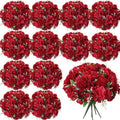 Tigeen 24 Bundles Peonies Artificial Flowers Faux Roses, Wine Red by Tigeen