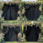 6 Panels 5x15ft Black Backdrop Curtains for Parties, Wrinkle Free Polyester Black Photo Backdrop Drapes 15 ft Long Back Drop Cloth for Wedding Birthday Photography Background Party - Image 3