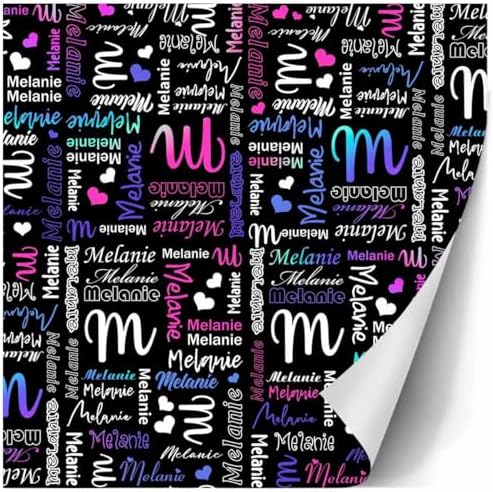 AOFUN Custom Wrapping Paper With Name Text Cute Gifts For Best Friends Wrapping Paper One Roll Anniversary Wrapping Paper For Men Multi Color 5 Rolls 58" x 23" - Image 3
