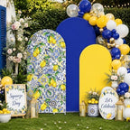 FYSUIMU 3 Pcs Mediterranean Lemon Arch Backdrop Covers Yellow Blue Stretchy Spandex Arch Stand Fabric Cover for Amalfi Coast Wedding Birthday Party Decoration (4ft/5ft/6ft) - Image 6