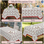 Ridhi Garnet Red Hand Block Print Cotton Rectangle Tablecloth 160" x 72" inches Reusable Table Cover Decorative Everyday Use for Dining Room, Farmhouse, Home Gift for Spring, Mother's Day - Image 5