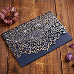 FOMTOR 50-Pack Blue Laser Cut Wedding Invitation Cards Set w/Envelopes & Inserts & Seals – for Wedding, Bridal Shower, Graduation, Birthday Party, Engagement, Anniversary - Image 4