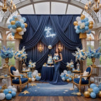 12ft x 10ft Navy Blue Backdrop Curtains for Parties, Wrinkle Free 2 Panels Photo Backdrop Drapes Back Drop Cloth for Wedding Birthday Photography Background Decor - Image 4