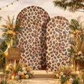 Leopard Print Arch Backdrop Cover Set, 7.2FT & 6FT Wrinkle-Free Spandex Fitted Chiara Backdrop Stand Covers for Baby Shower Birthday Party Wild Animal Theme Photo Booth Decor by Outpain