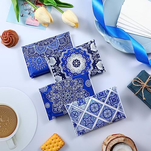 PerKoop 100 Pack Pocket Tissues Travel Slim Packs Small Facial Tissues Wallet Size Toilet Paper for Travel Guest Wedding Supplies, 4 Styles(Geometric Flower) - Image 4