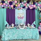 Turquoise Backdrop Curtains 10ftx10ft Mermaid Polyester Photo Drapes - Image 5