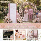 Wedding Welcome Linen Sign Stand with Satin Ribbon(Pink) - Image 6