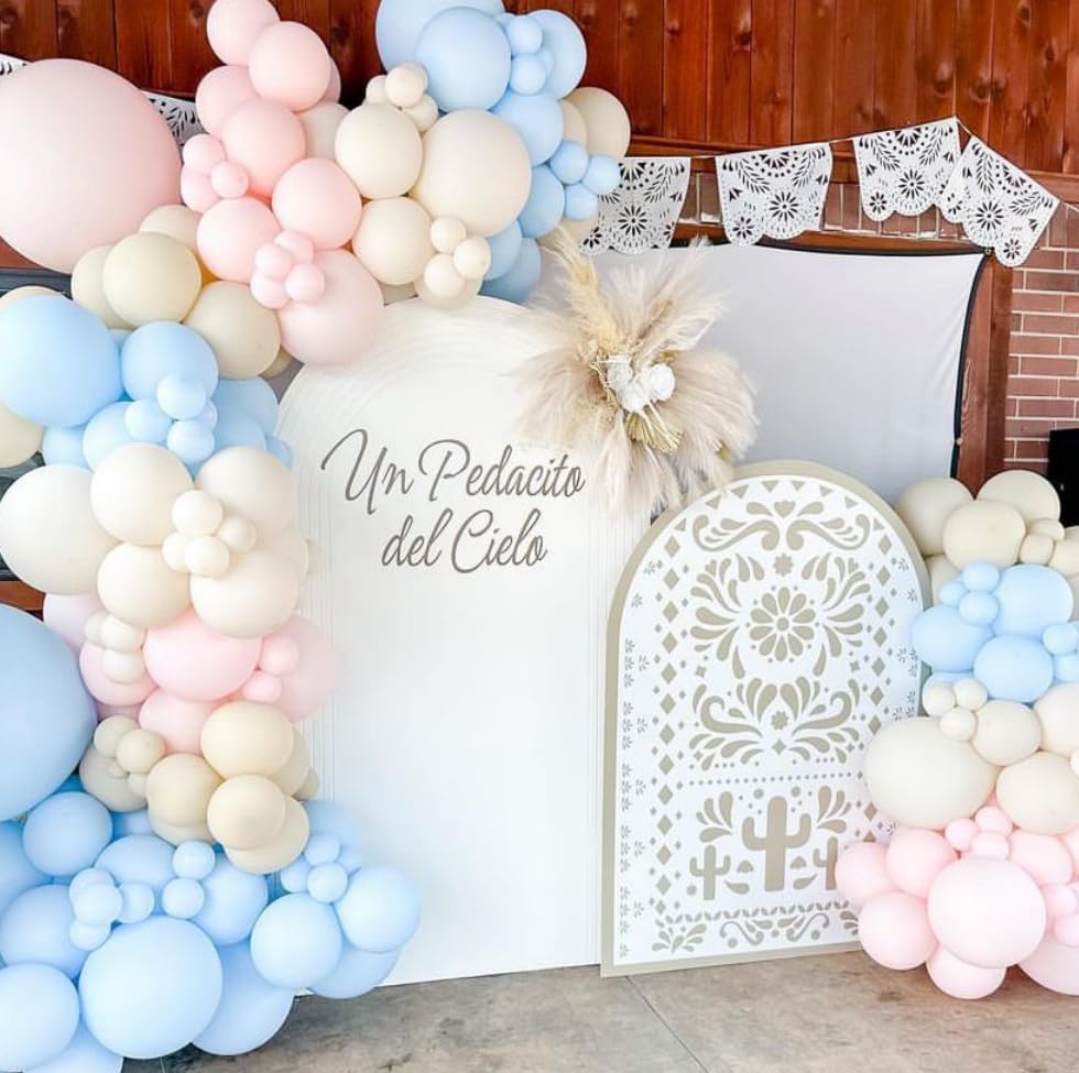 Beige Arch Backdrop Cover for Mexican Fiesta Party Decoration Stretchy Arch Stand Fabric Baptismx Baby Shower Cake Table Supplies (Cover Only) (G3742,2.6ftx6ft (CoverOnly)) - Image 3