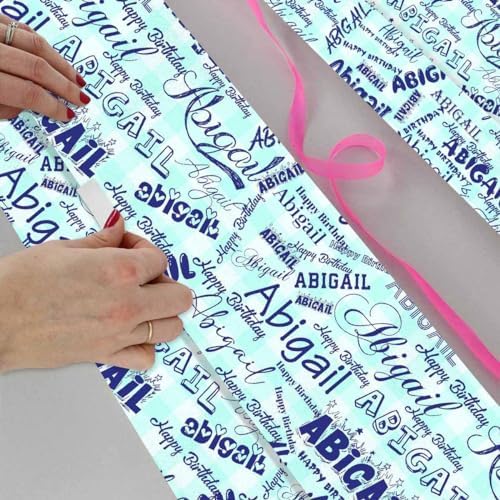 AOFUN Personalized Name Text Wrapping Paper Unique Wrapping Paper Customized Wrapping Paper Personalized Name Text Wrapping Paper 5 Rolls 58" x 23" - Image 4
