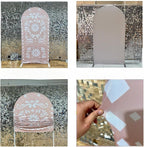 Beige Arch Backdrop Cover for Mexican Fiesta Party Decoration Stretchy Arch Stand Fabric Baptismx Baby Shower Cake Table Supplies (Cover Only) (G3738,4ftx7.2ft (CoverOnly)) - Image 3