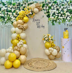 7.2FT Beige Sweet Bee Arch Spandex Cover Baby Honeycomb Arch Backdrop Cover for Kids Baby Shower Birthday Party Wedding Decoration (No Stand) - Image 6