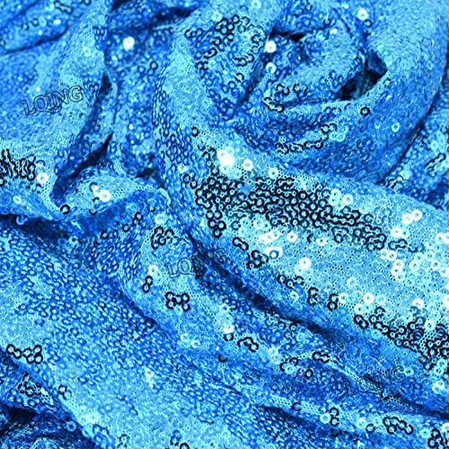 QueenDream Aqua Blue Tablecloth 90 x 132 Inch Sequin Tablecloth for Party Decorations Glitter Tablecloth for Bridal Baby Shower Wedding - Image 4