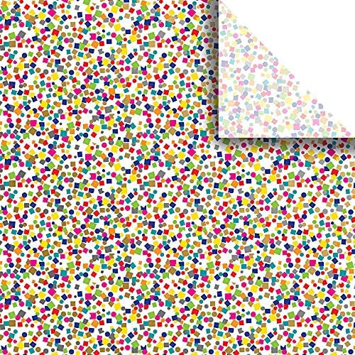 Jillson Roberts 20" x 30" Printed Birthday Gift Tissue, Party Confetti White (48 Folded Sheets) by JillsonRoberts