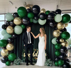 Green Gold Balloon Garland, Double Stuffed Black Gold Dark Emerald Forest Sage Green Balloon Arch Kit for New Year Graduation Baby Shower Jungle Birthday Woodland Party Decorations by Unknown